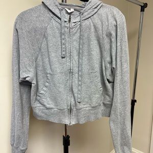 Cropped Grey zip up hoodie